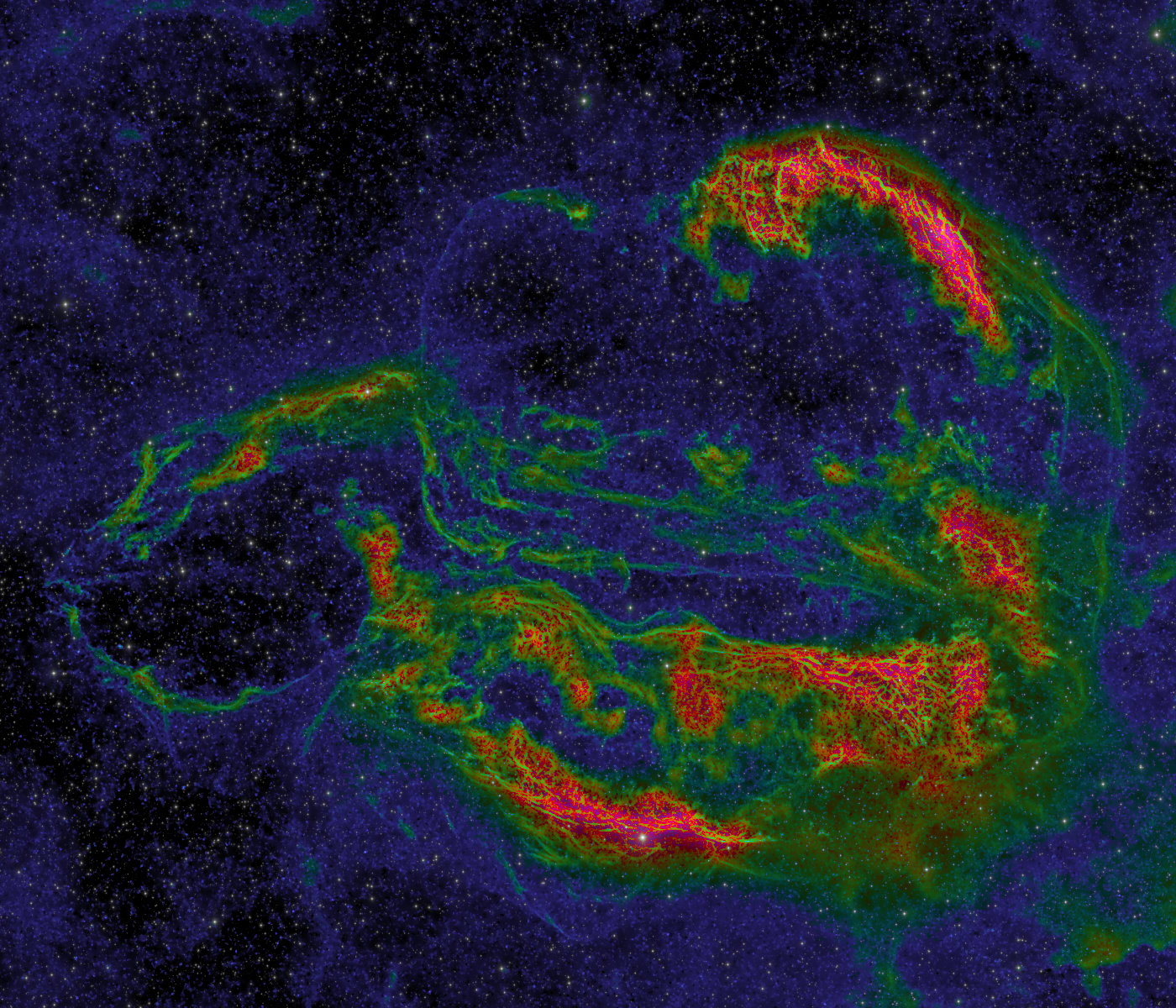Supernova remnant SH2-103 (Veil Nebula) in H-alpha