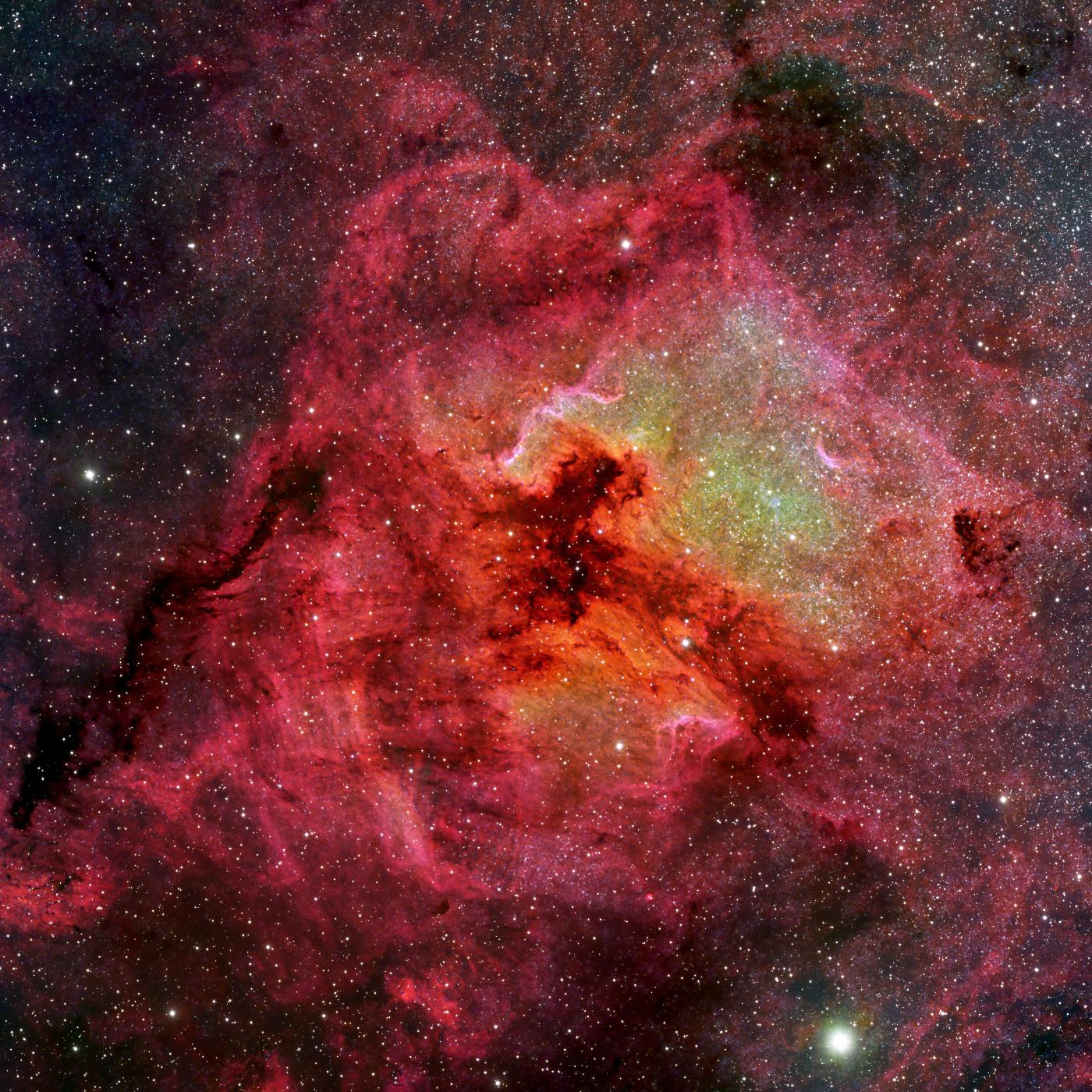 SH2-117 (North America Nebula and the Pelican Nebula) in H-alpha and continuum